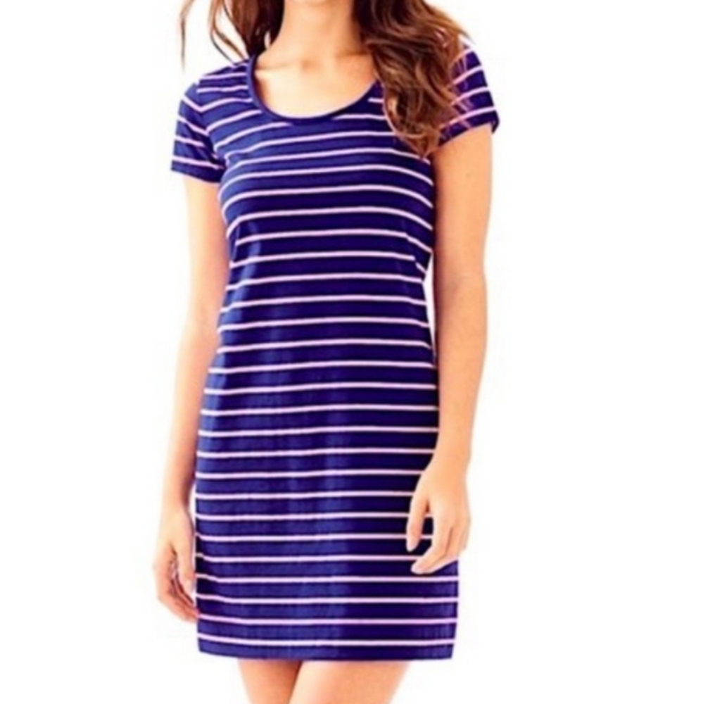 Lilly Pulitzer Short Sleeve Beacon Striped T-shirt Dress